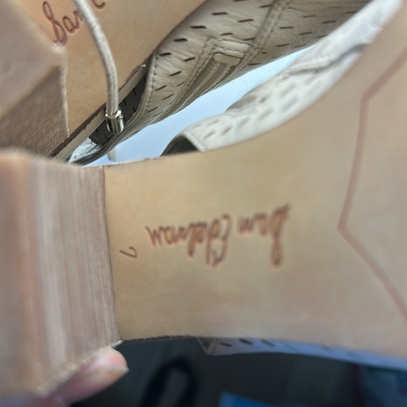 Sam Edelman Beige Lace-Up Peep-Toe Boots - Picture 6 of 7